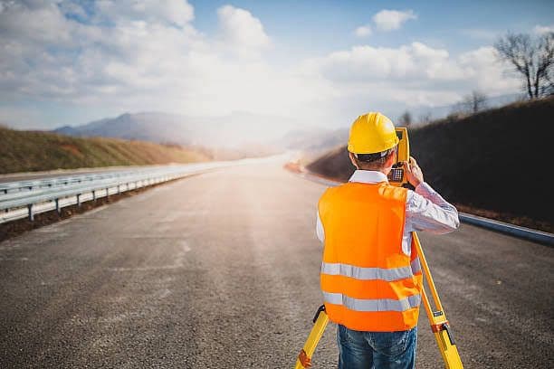 Road corridor being surveyed for condition assessment